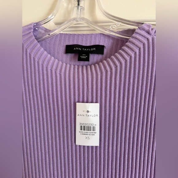 Ann Taylor Lilac Pleated Knit Midi Dress - Picture 4 of 6